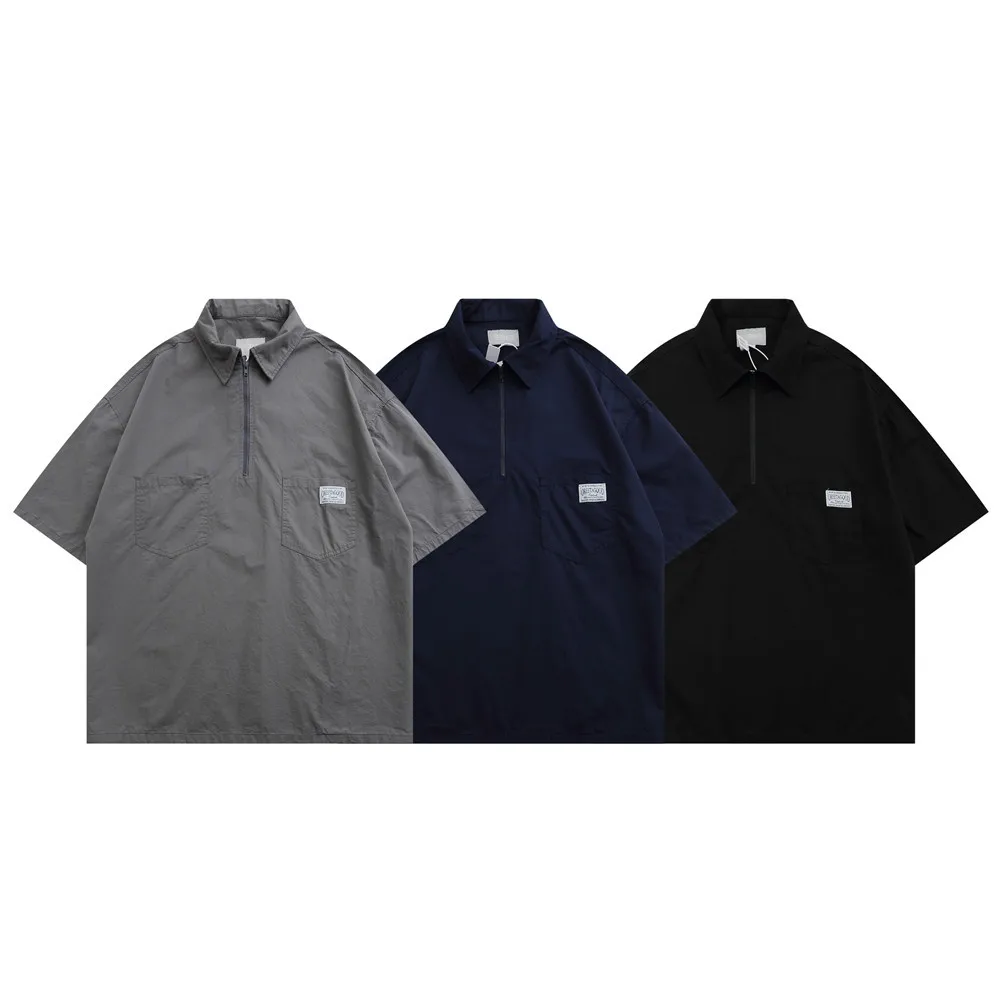 

Men‘s Short-Sleeved Lapel Loose T-shirt Fashion Street Trend Clothing Color Men‘s Tops Summer 2021