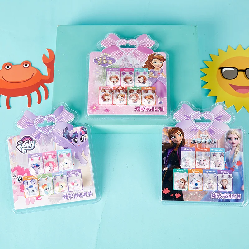 Набор детских колец Disney Frozen 2 кольца для макияжа девочек Принцесса София Эльза