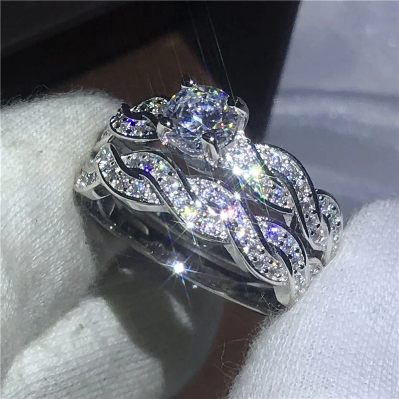 

Carofeez 2023 Fashion Women Rings Set Engagement Wedding Band Elegant Weaving Zircon Rings For Women Accessories Jewelry Gift