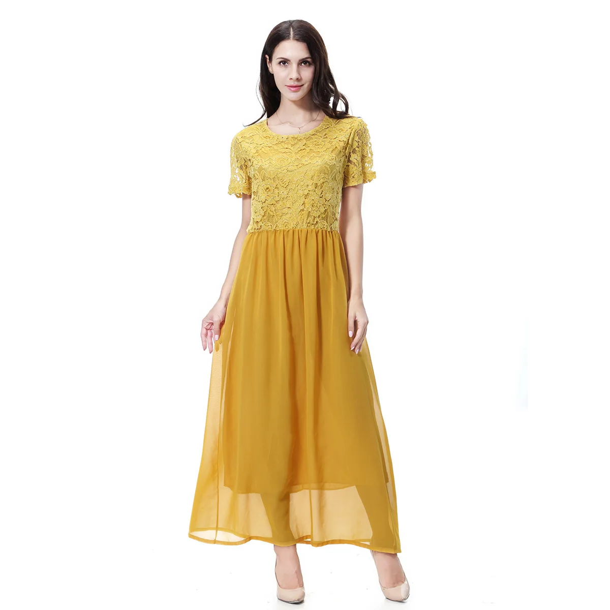 Модные женские длинные платья элегантное мусульманское вечернее Макси Платье