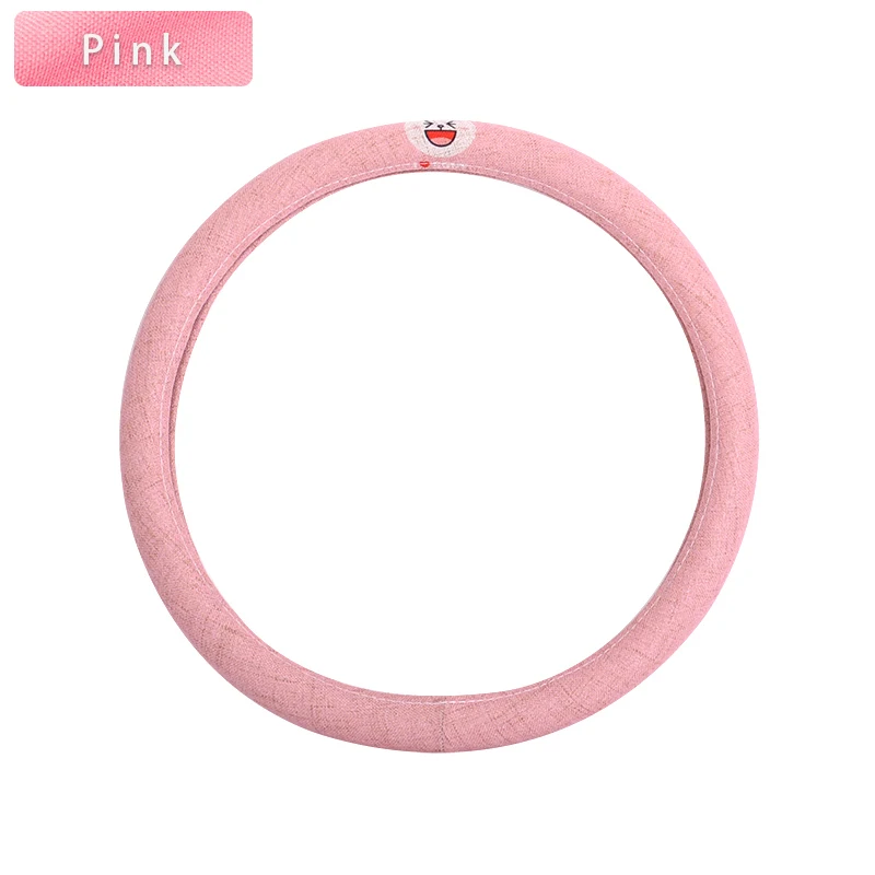 Автомобильный мультяшный льняной чехол на рулевое колесо автомобильные чехлы