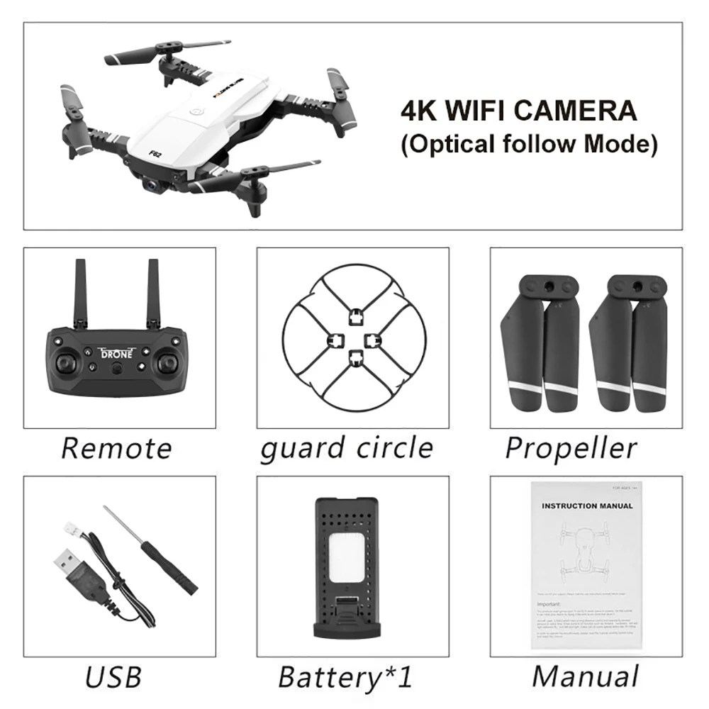 F62 мини Дрон 4K Wifi HD широкоугольная камера RC Дрон оптический поток управление жестом следование Квадрокоптер для детей игрушки