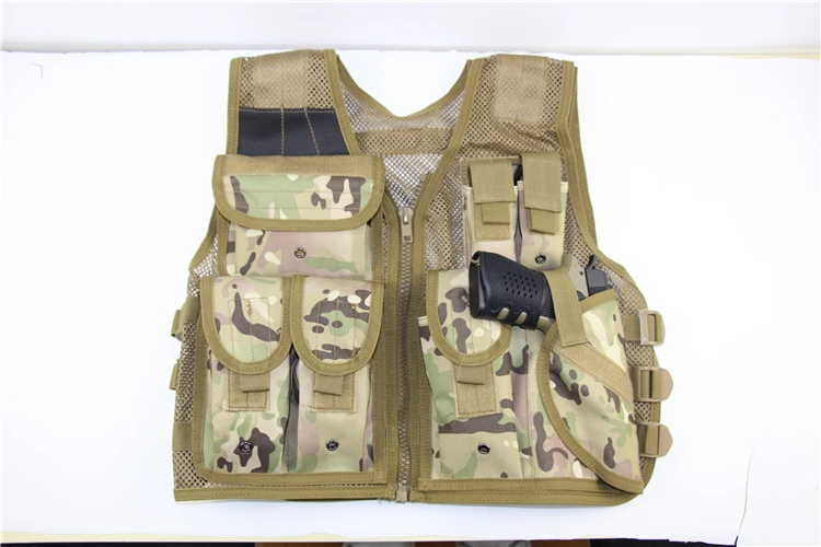 Тактический военный Molle сетчатый жилет Многофункциональный Открытый регулируемый камуфляж черный Быстросохнущий рыболовный жилет охотничья куртка одежда