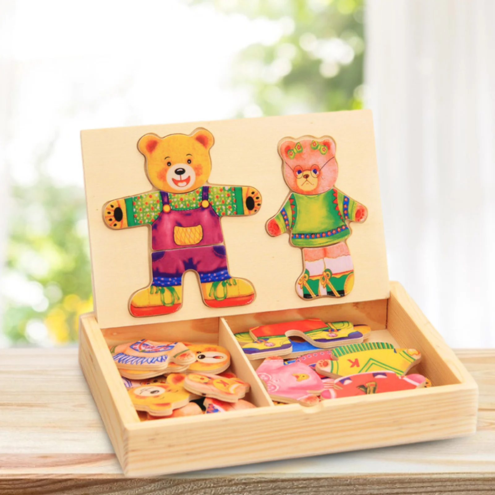 Деревянный 3D пазл головоломки для детей базовые навыки настольная игра платье
