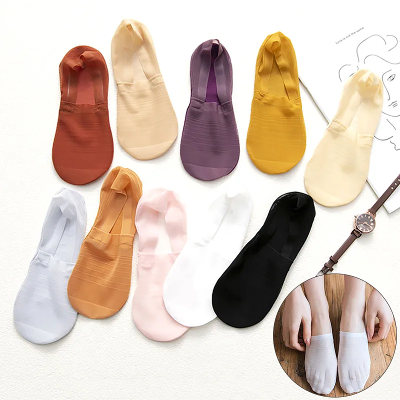 

2021 Women Casual Ultrathin Invisible No Show Non Slip Loafer Liner Low Cut Short Cotton Boat Socks Black Beige White Wholesales