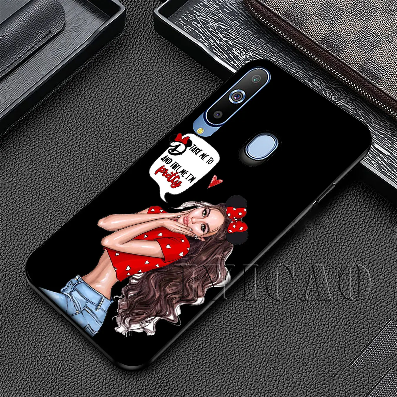 IYICAO Black Brown Hair Baby Mom Girl Queen Soft Case for Samsung Galaxy A51 A71 A81 A91 A41 A21 A11 A01 M10 M20 M30 M40 |