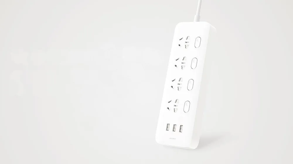 Оригинальная розетка с патч-панелью и выключателем Xiaomi Mijia 2A быстрой зарядки с 3 USB-портами и 4 портами питания для умных гаджетов Plug Power Socket для Mi Home.