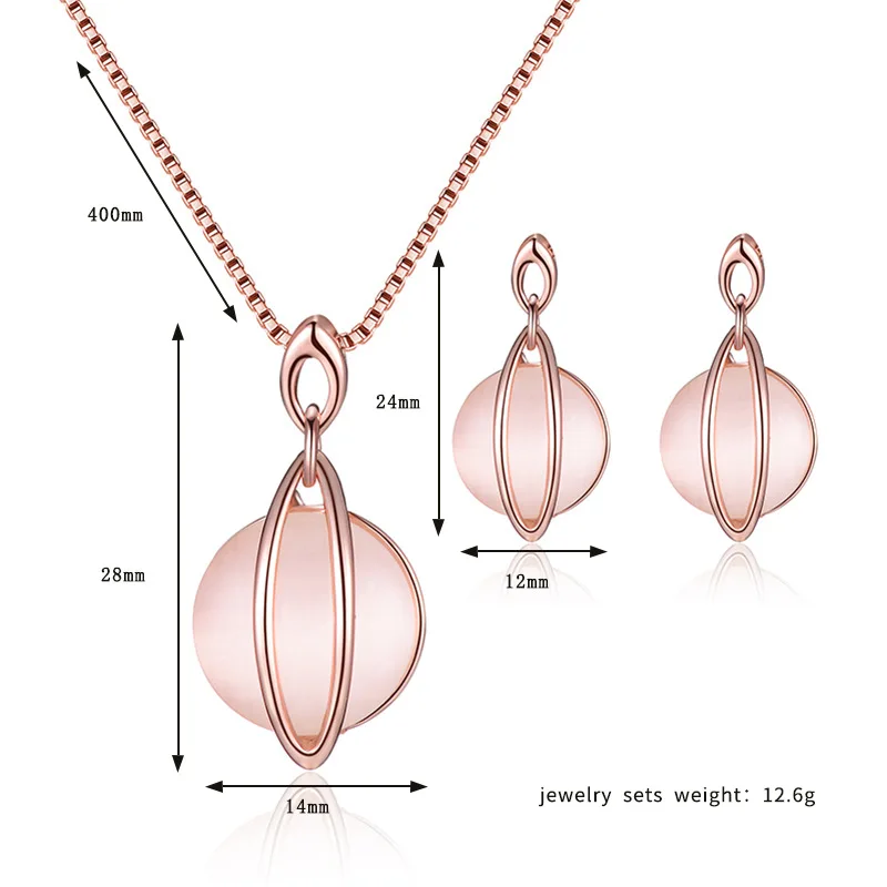 

TSHOU418 Fashion square necklace set pink metal crystal woman necklace earring set bridal party set