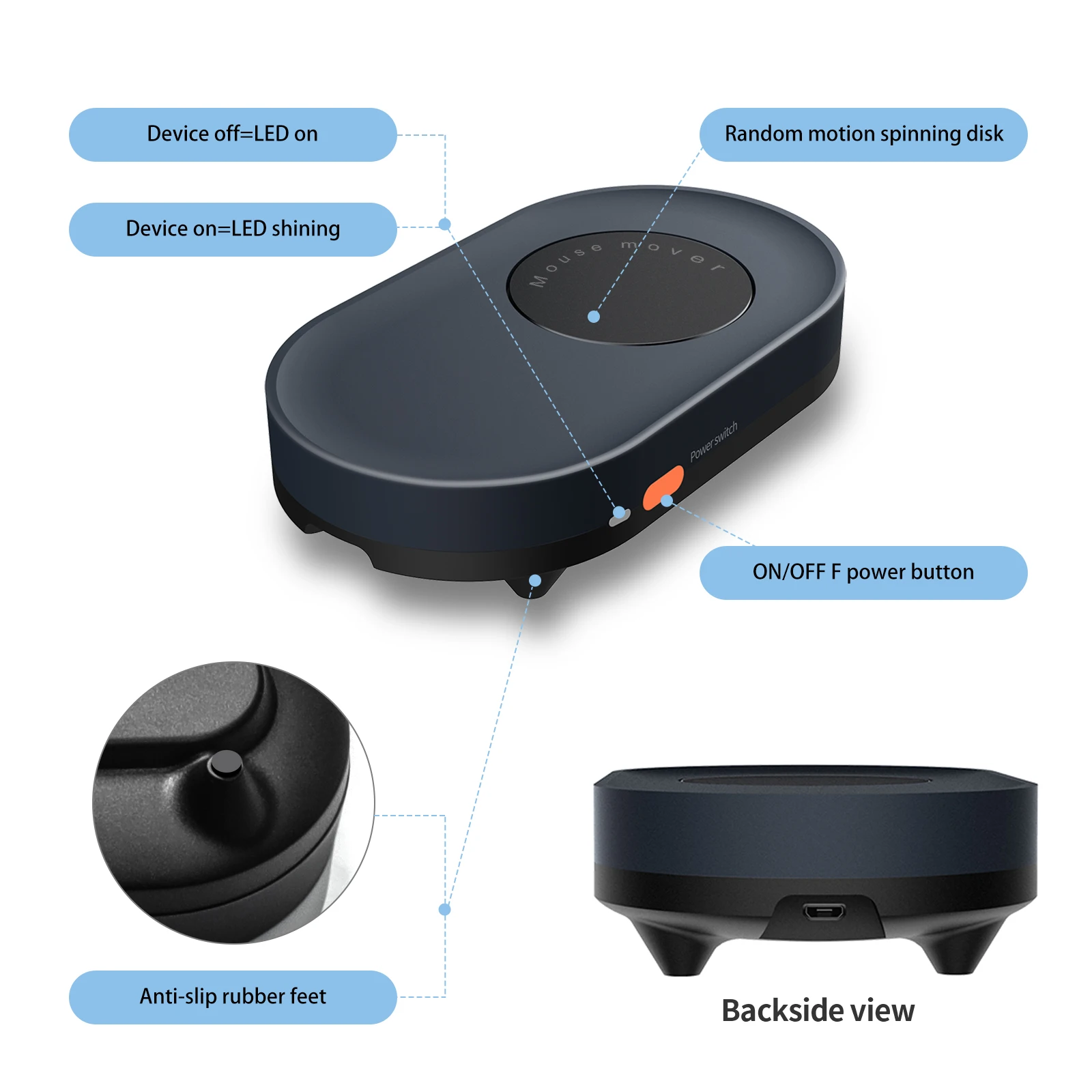 Мышь jigler мышь Mover симулятор движения с переключателем вкл/выкл и USB-портом драйвер