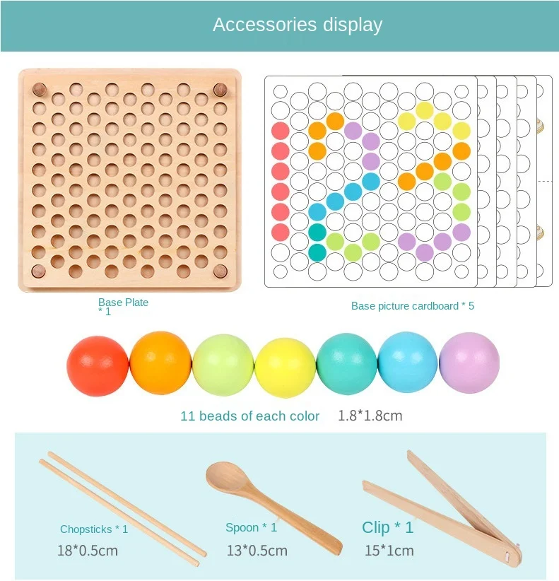 

Children Wooden Beads Game Montessori Educational Early Learn Children Clip Ball Puzzle Preschool Toddler Toys For Kids Gifts