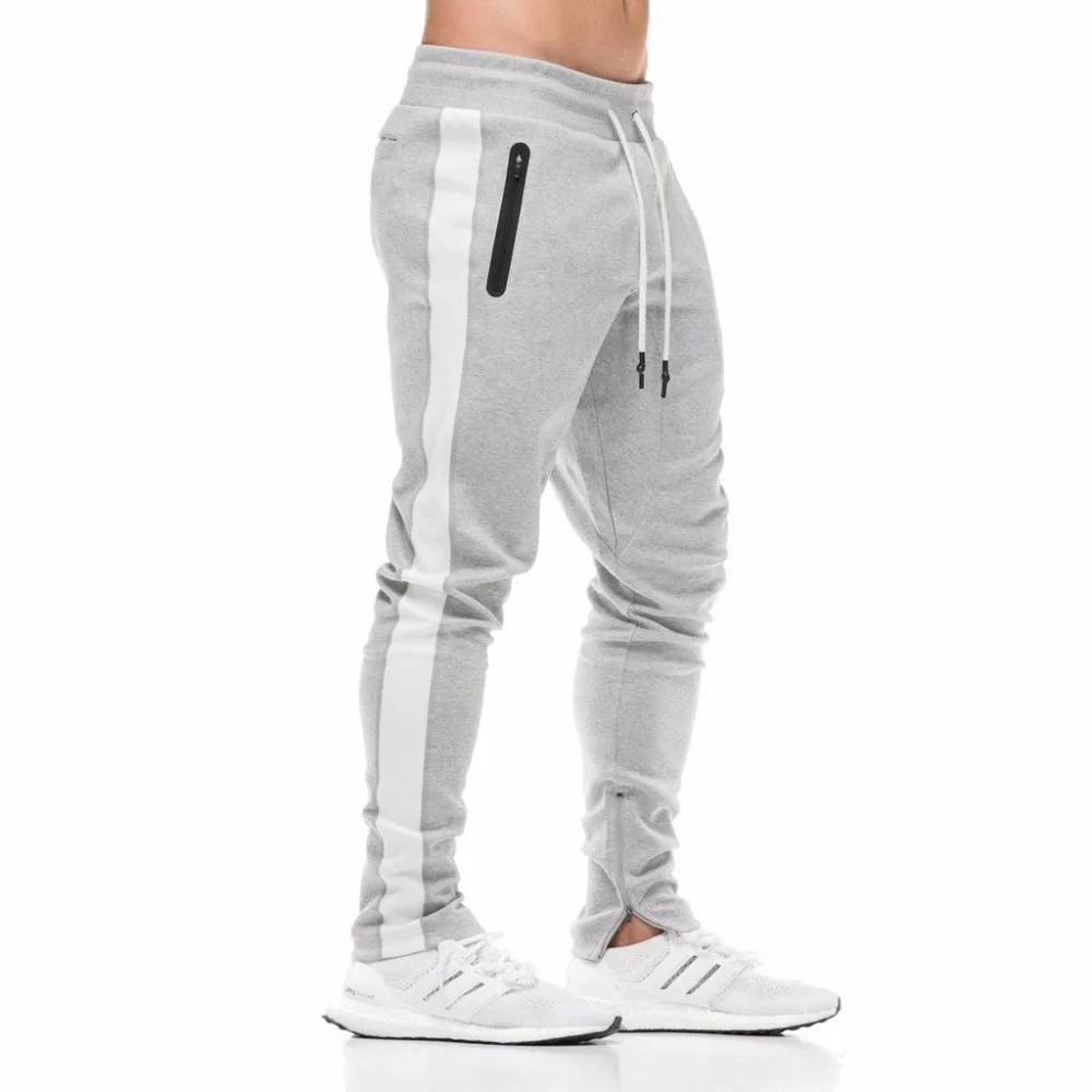 Zipper style Хлопковые мужские спортивные штаны для бега, новинка года, осенние мужские спортивные штаны с принтом, с боковыми полосками и карманами, мужские винтажные спортивные штаны - Цвет: Zipper style