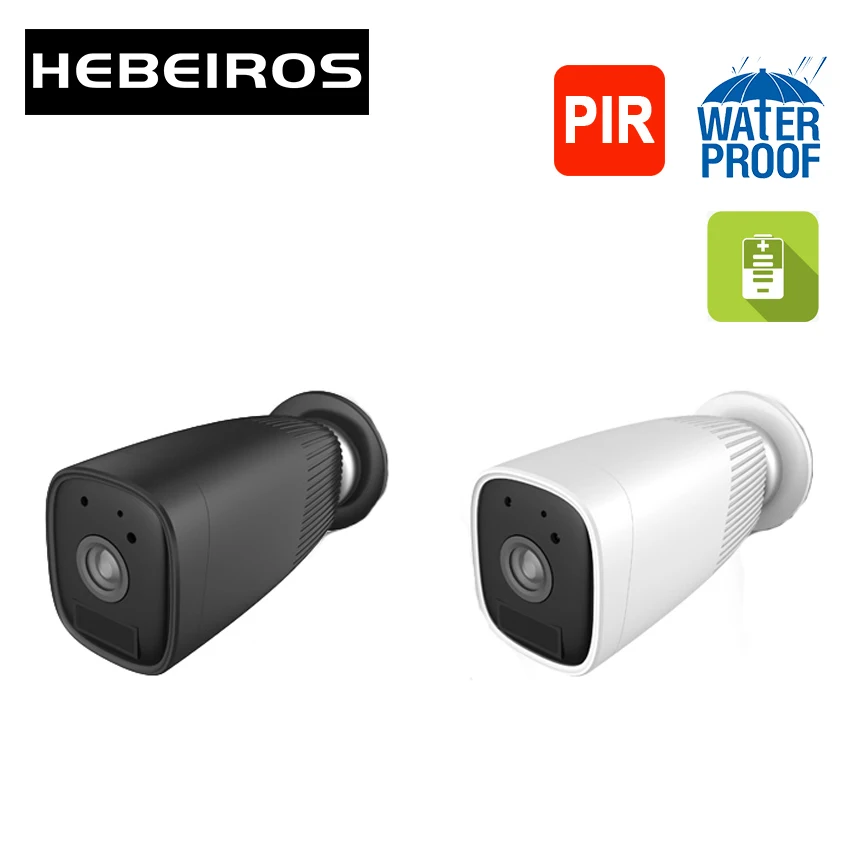 Hebeiros 18650 батарея камера наружная водонепроницаемая IP Wifi 1080P двухсторонняя