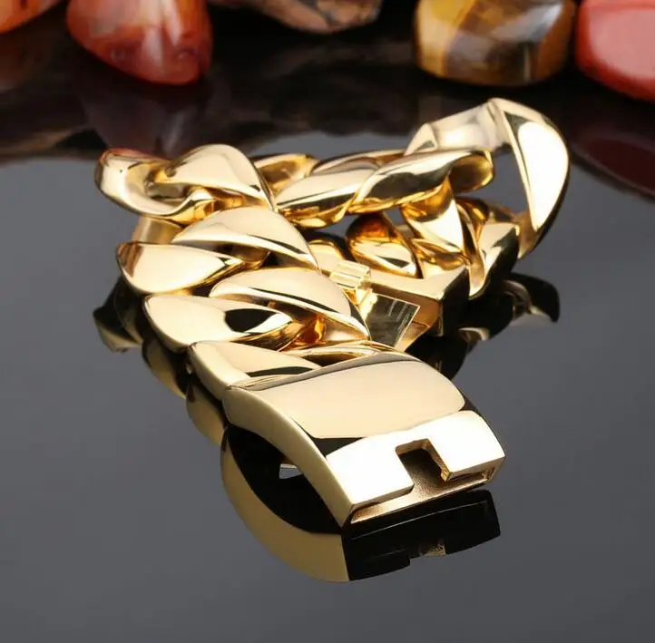 31 мм 316L нержавеющая сталь панцирного плетения кубинский Браслет Огромный