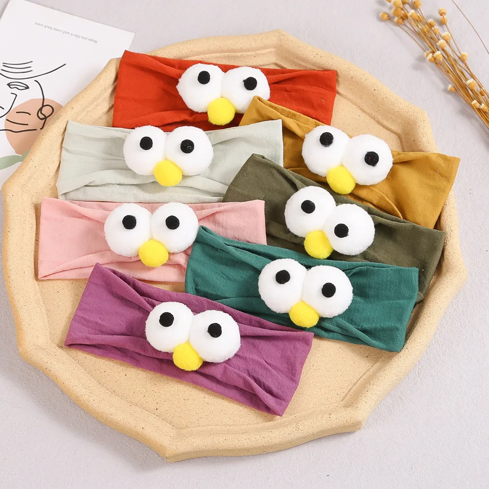 Funny Korean Big Eyes Headband Wide-brimmed Elastic Hairbands Cute Baby Girls Hair Bands Women Hair Accessories Girls Hairband