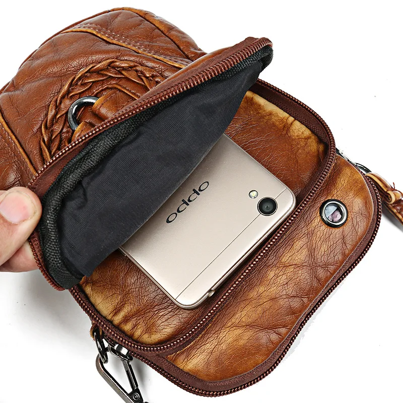 

2Solid Colors Female Vintage Square Adjustable Anti-theft Travel Casual PU Leather Cross Bag With Headphone Hole