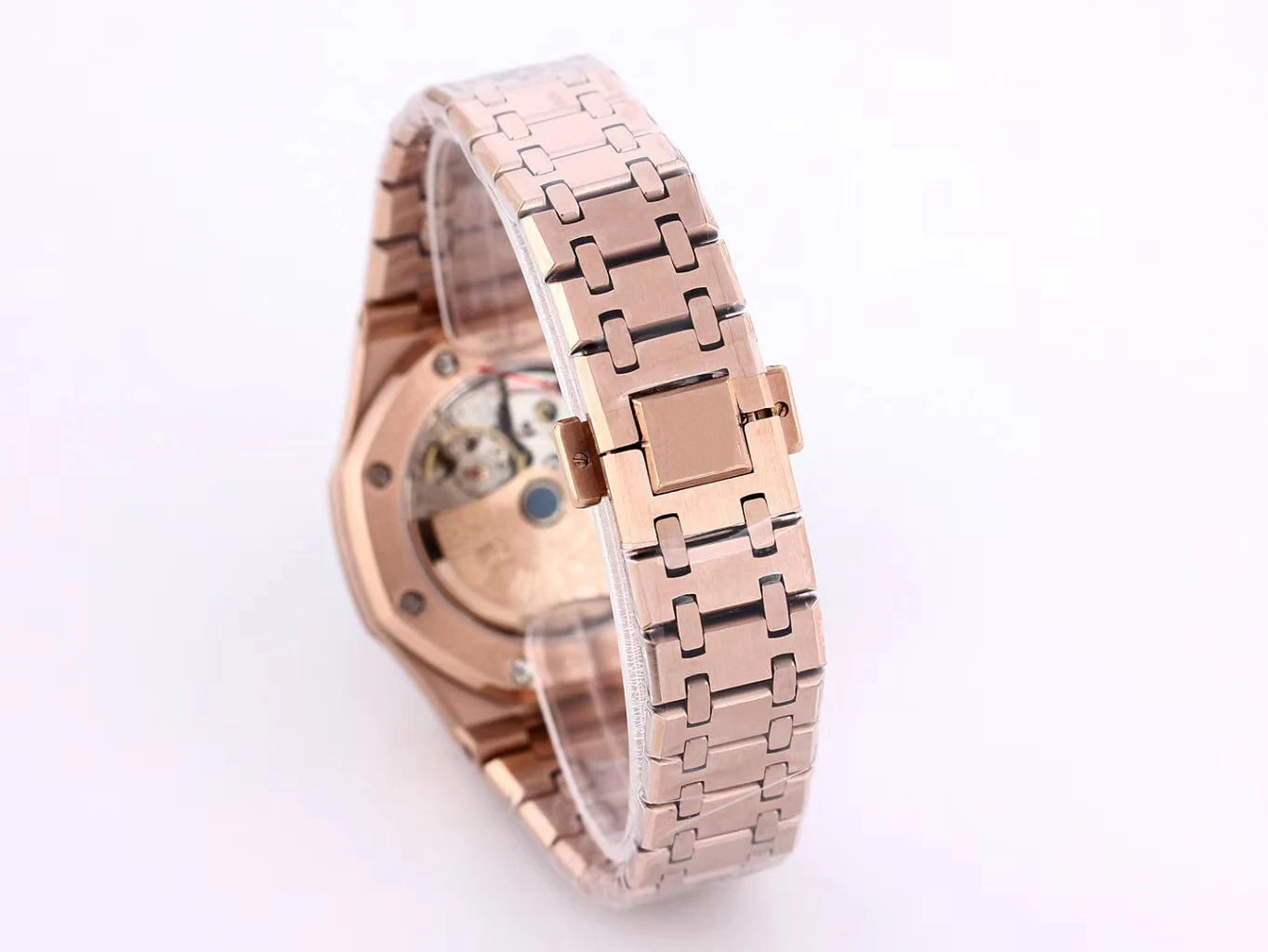 

2020 Luxury Brand New Women Lady Rose Gold Watch Matte Diamonds Bezel Automatic Mechanical Sapphire Transparent Back Watches