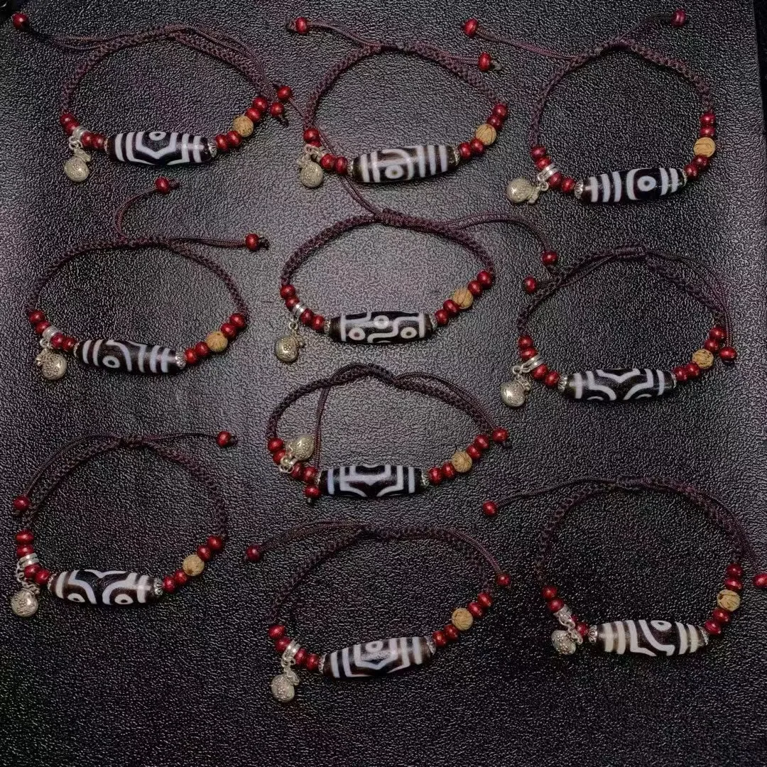 

10pcs/lot Pure natural gemstone bracelet Rope chain armbanden voor vrouwen mens bracelet Tibet unique agate dzi wholesale