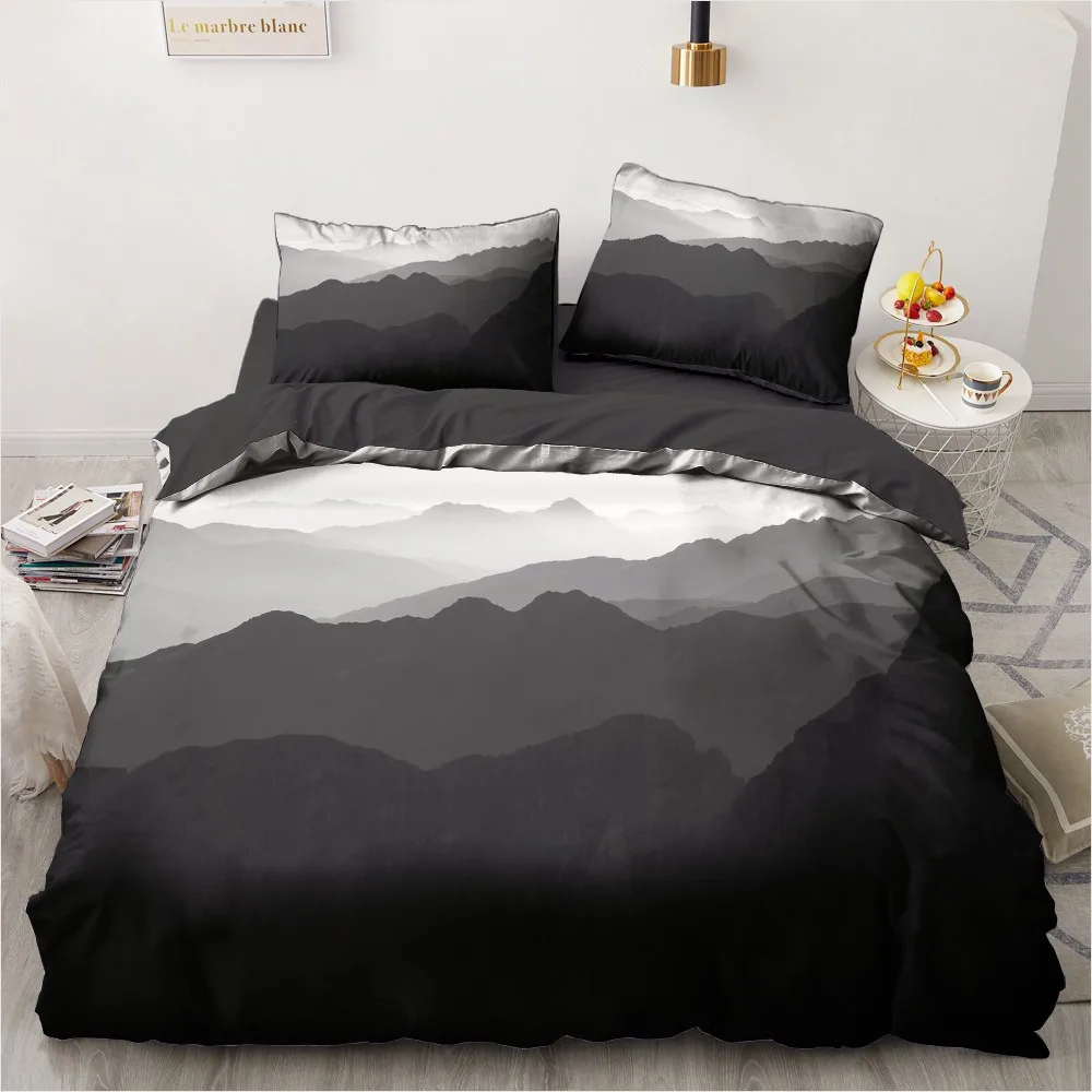 

Ocean Quilt Cover Sets 3D Custom Design White Comforther Covers Pillow Slips 200*230cm Full Twin King Size Landscape Bedding Set