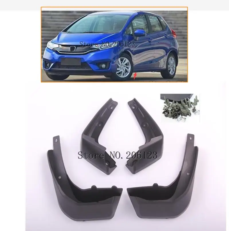 Набор литых брызговиков для Honda Fit / Jazz 2014 2015 2016 2017 брызговики передние и задние от