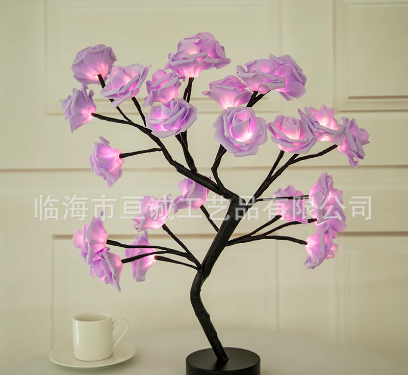

LED Table Lamp Rose Flower Tree USB Night Lights Christmas Gift For Kids Room Rose Flower Lighting Home Decoration