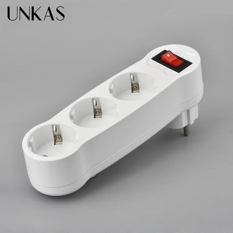 UNKAS штепсельная вилка Европейского типа с 1 на 3 способами блок питания