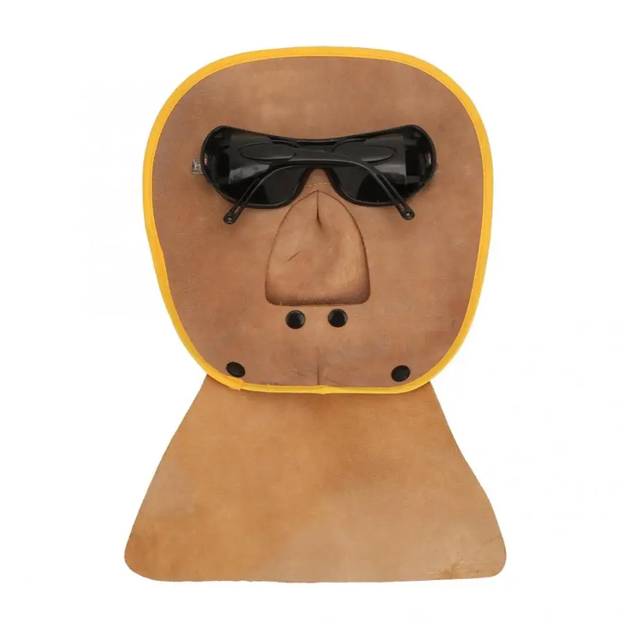 1 шт. коричневая термостойкая защитная маска из воловьей кожи для электросварки |