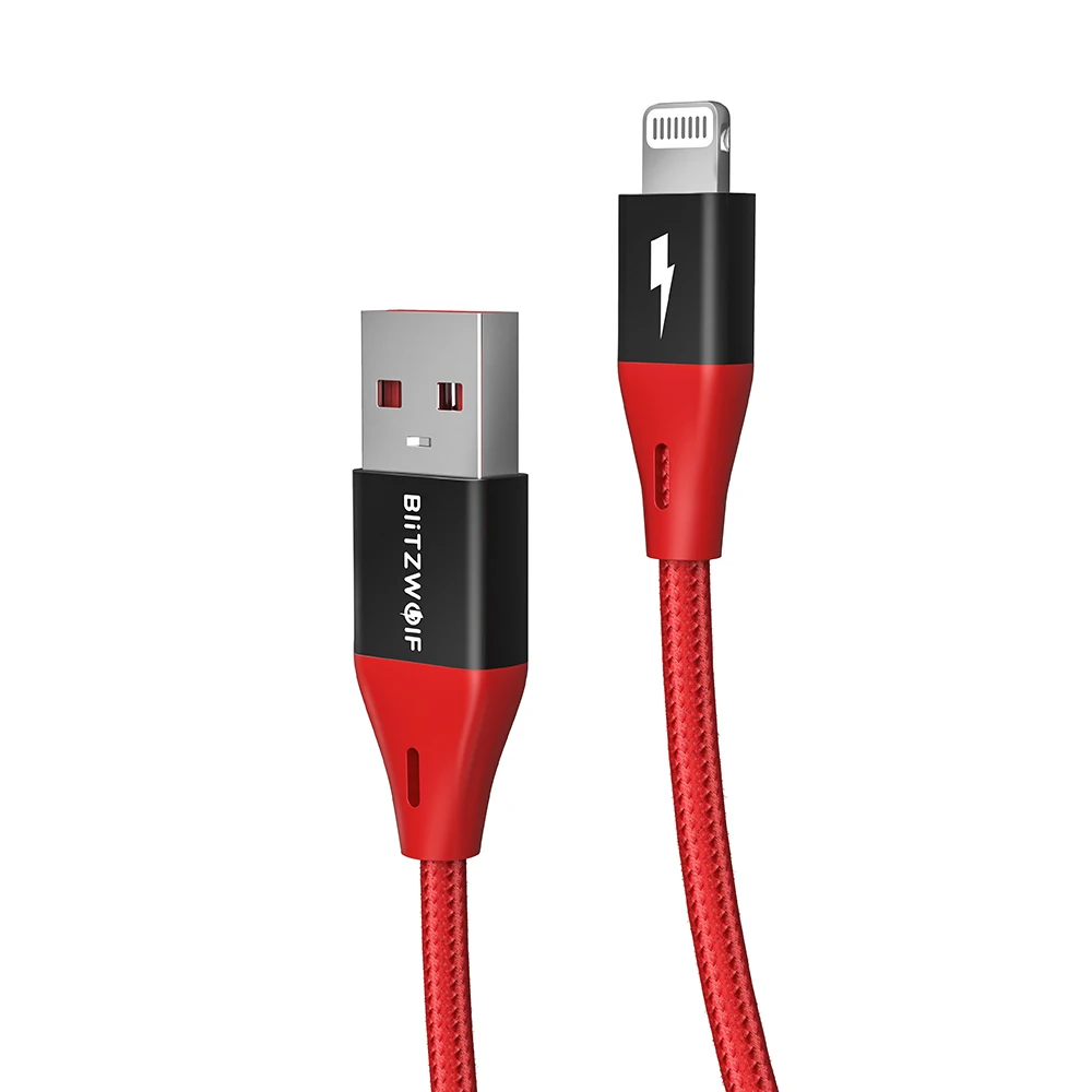 Кабель BlitzWolf BW-MF9 Pro 2.4A Lightning/USB с сертификатом MFi 0 9 м/3 фута для iPhone зарядный кабель