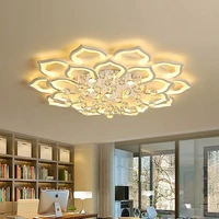 modern led ceiling lights fixtures for living room white k9 crystal home bedroom lamp with remote control dimmable plafon lustre