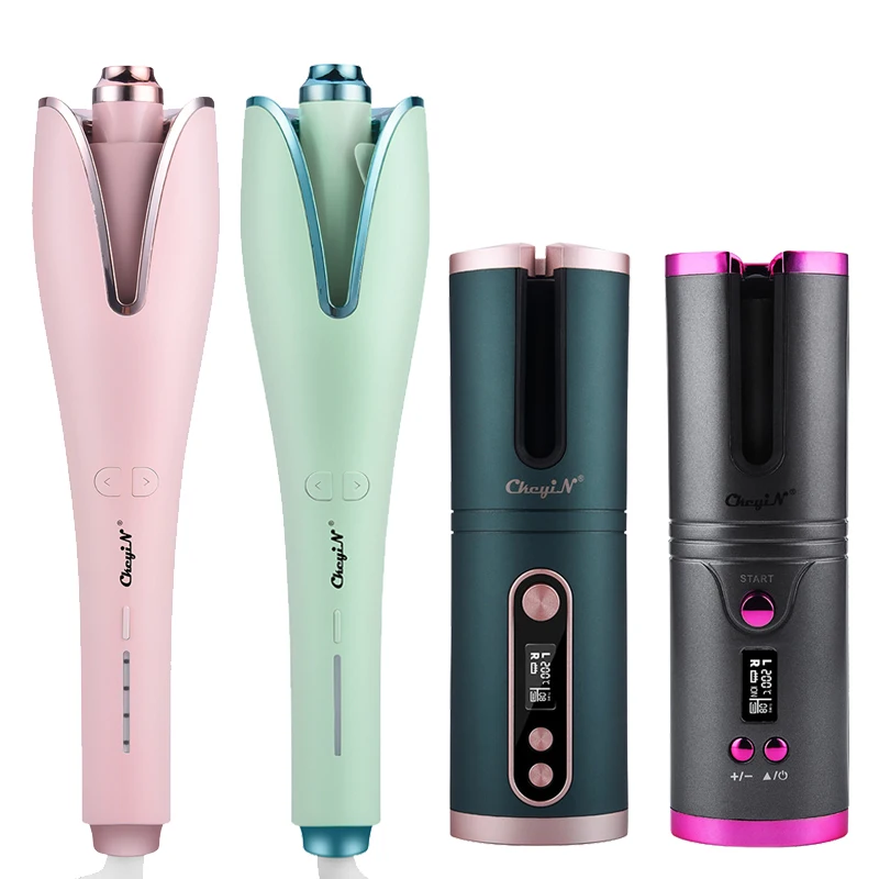 

Щипцы для завивки волос CkeyiN беспроводные автоматические, профессиональная плойка, автоматическая вращающаяся палочка, портативный керами...