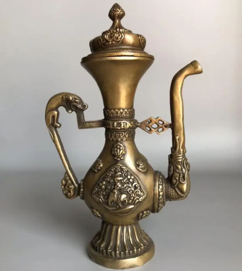 

Китайская латунная Статуэтка Qianlong для винных Горшков
