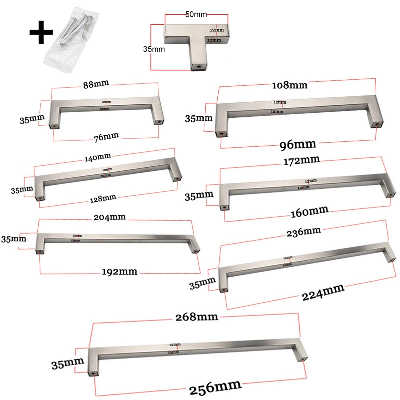 Ручки и ручки для ящика RUNBAZEF ручка мебели двери из нержавеющей стали кухонного
