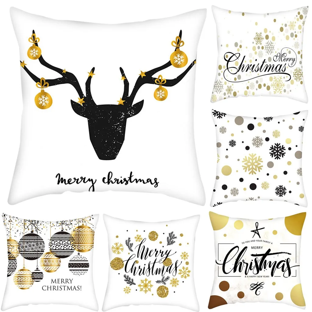 Рождественская искусственная декоративная подушка чехол для мопса собака