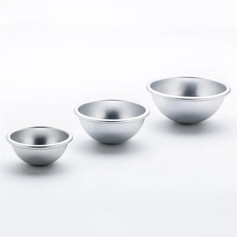 6PCS Round Aluminium Alloy Bath Bomb Molds DIY Tool Salt Ball Homemade Crafting Gifts Semicircle Sphere Metal Mold - купить по