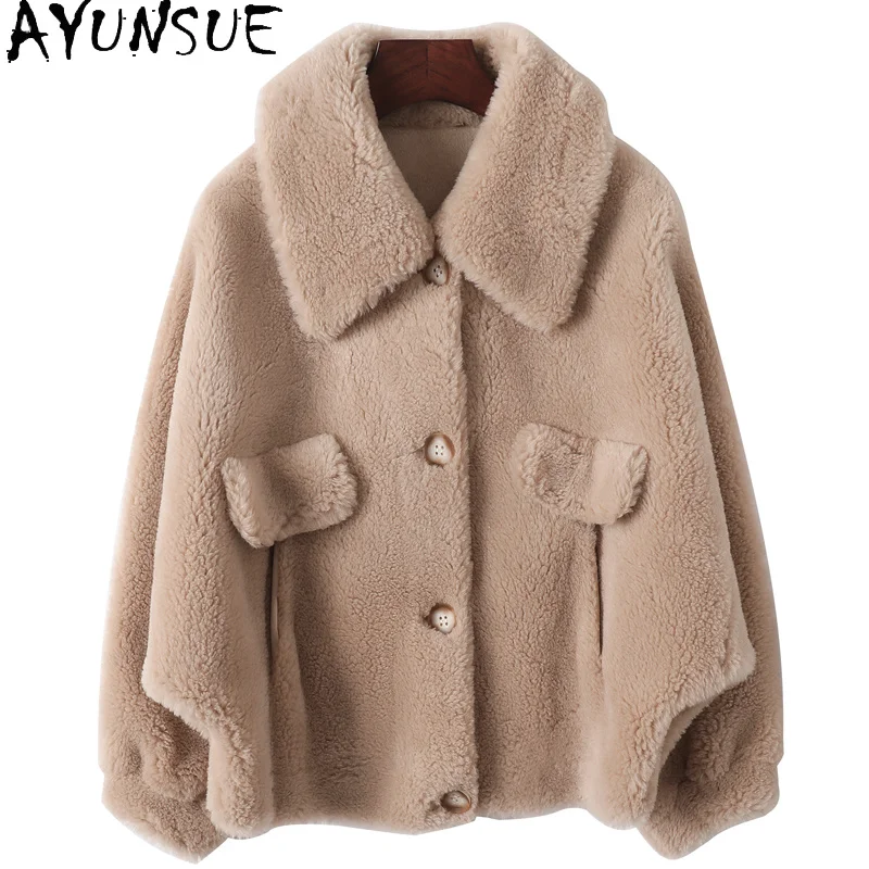 Women's Fur Coat Winter Casual Sheep Shearling Coats Female Short Wool Jackets Korean Style Jaqueta Feminina Gxy499