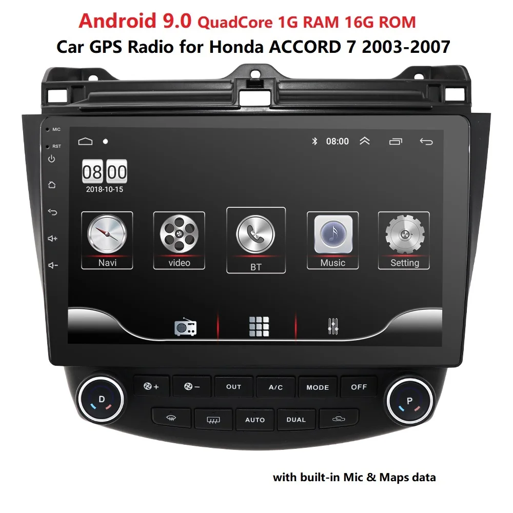 Android 9 0 HD 1024*600 Автомобильный GPS плеер Радио для Honda ACCORD 7 2003 2007 4G WIFI навигация