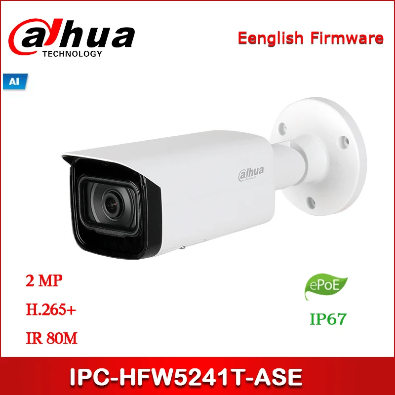 Dahua IP camera IPC-HFW5241T-ASE 2MP WDR IR Bullet AI Network Camera support ePOE | Безопасность и защита