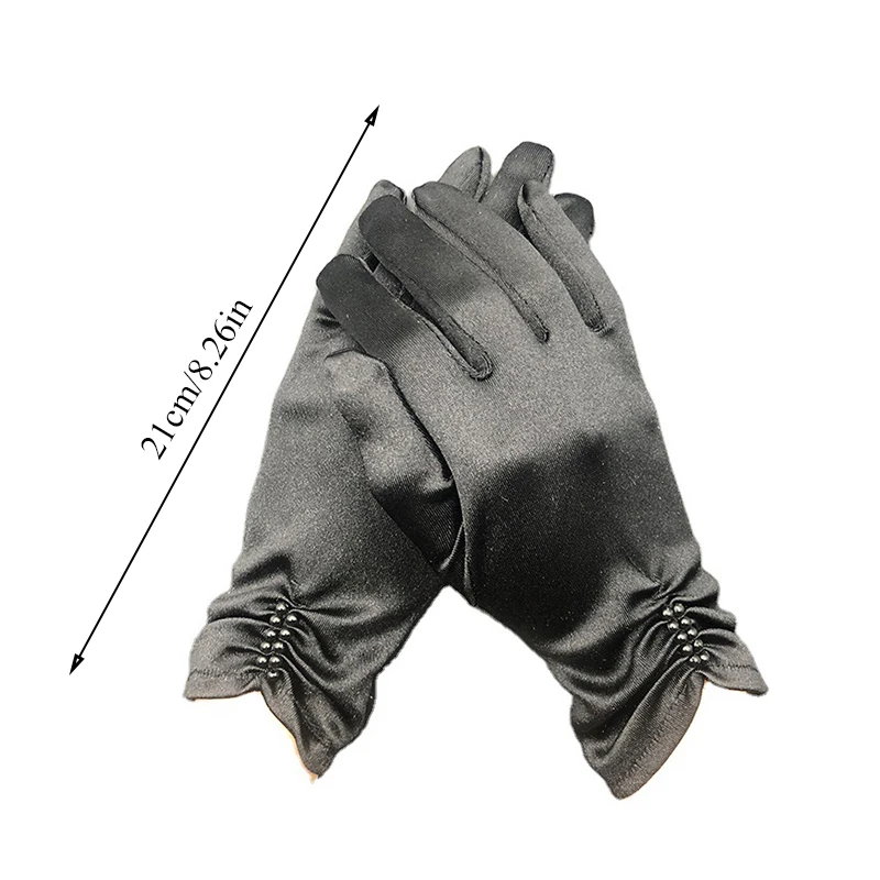 Матовая атласная Элегантные короткие белые свадебные перчатки с открытыми