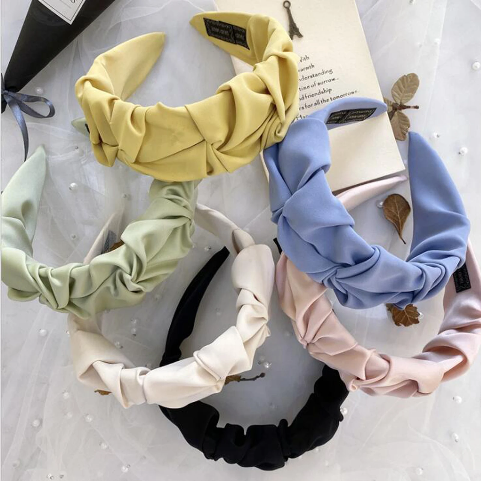 

New Fashion Women Hair Accessories Wide Side Flower Hairband Casual Soft Hair Hoop Top Quality Headband Wholesale
