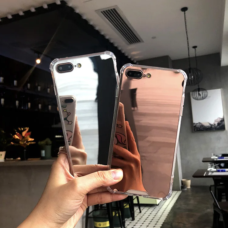 

Fashion Clear Makeup Mirror Phone Case For iphone 1112 Pro Max 7 8 6 6S Plus X XR XS Max Shockproof Soft TPU Cover 3 Color