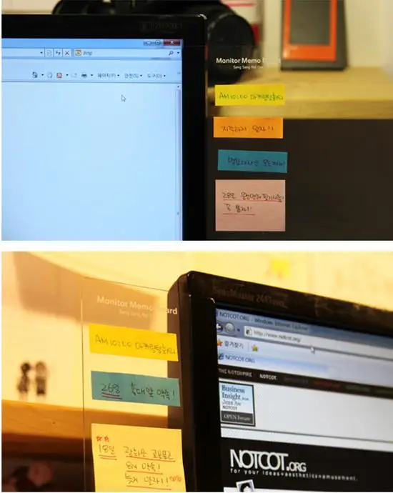 

New Fashion Computer display storage rack transparent plate screen convenient reminder notes message board