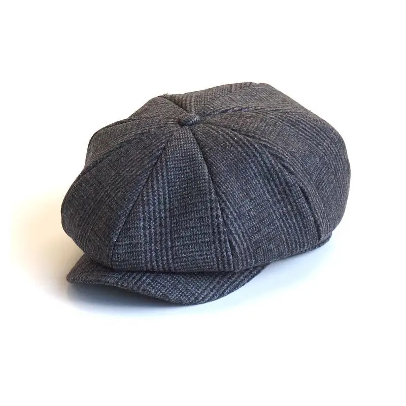 

Winter Thick Newsboy Cap Men Vintage Herringbone Women Casual Stripe Berets Gatsby Flat Hat Peaked Cap Adjustable Accessories