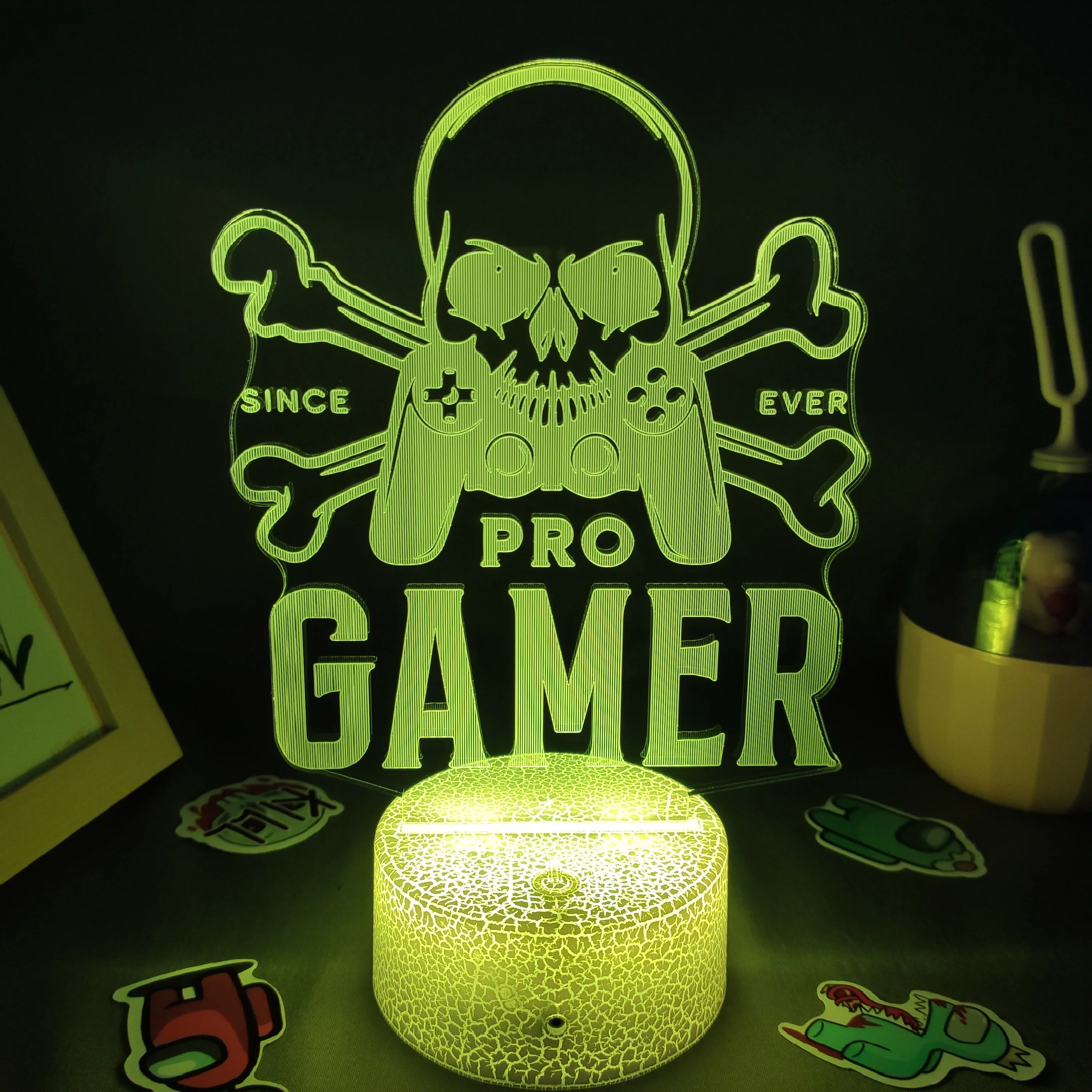 Геймпад PRO GAMER 3D светодиодный RGB ночник крутой подарок на день рождения для друга