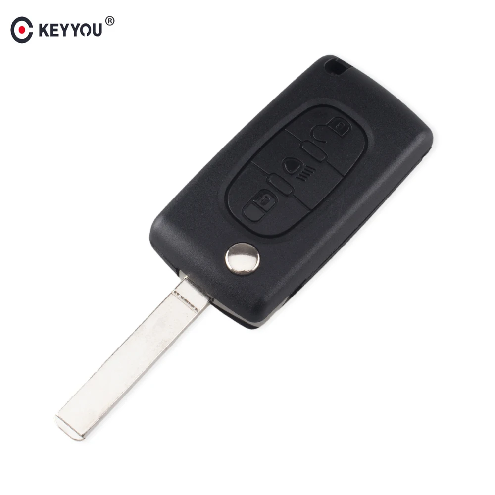 

KEYYOU 3 Button Remote Flip Folding Key Shell Car Key Case Cover Fob For CITROEN C2 C3 C4 C5 C6 C8 CE0536 VA2 Blade