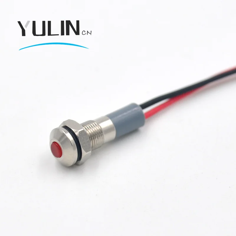 Светодиодный металлический индикатор светильник 6 мм Водонепроницаемая