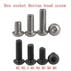 5-50 шт. ISO7380 Шестигранная головка болта с шестигранным углублением M2 M2.5 M3 M4 M5 M6 M8 304 A2 круглая нержавеющая сталь или черный класс 10,9