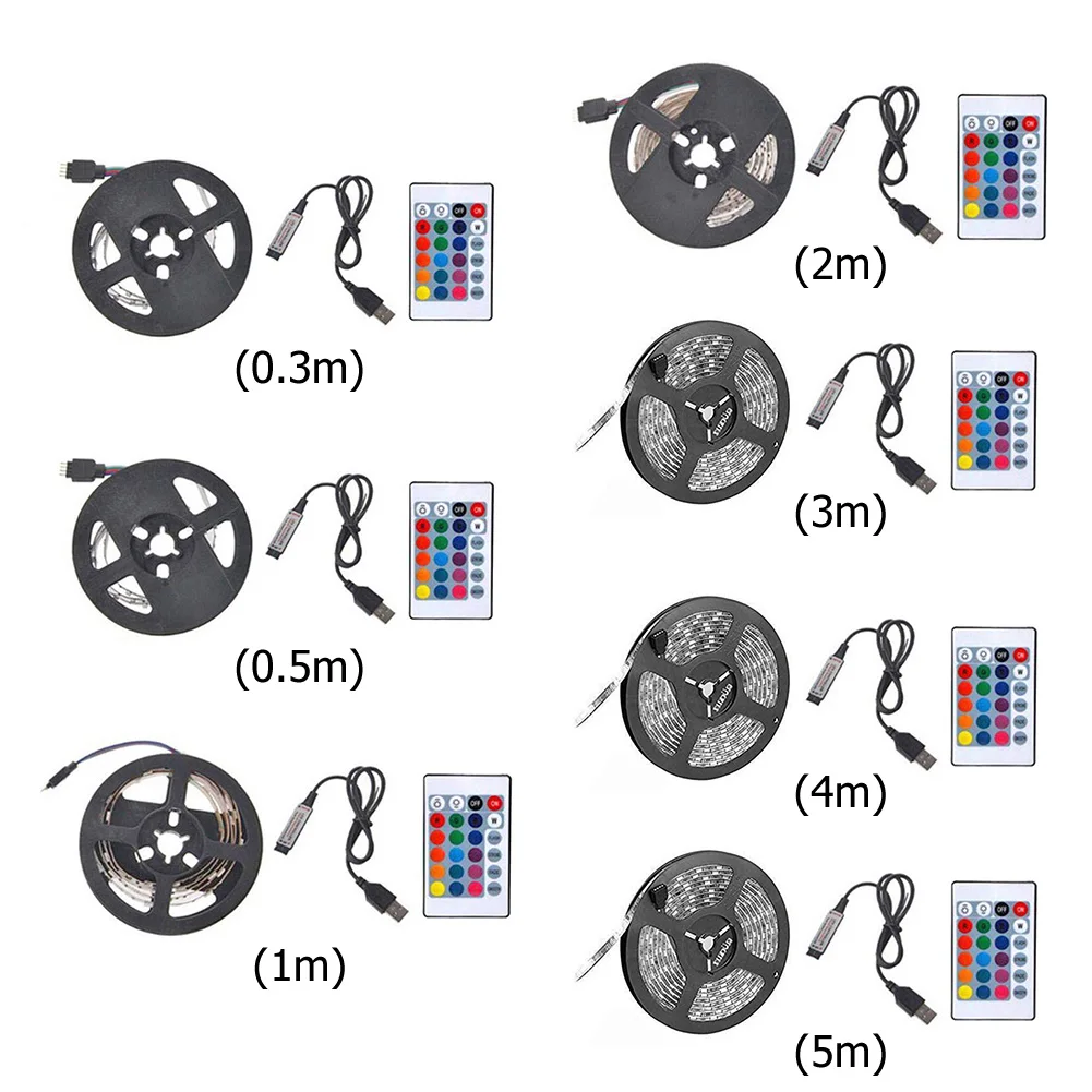 

SMD 5050 USB LED Strip Light IP65 Remote Control RGB Flexible Tape Lamp