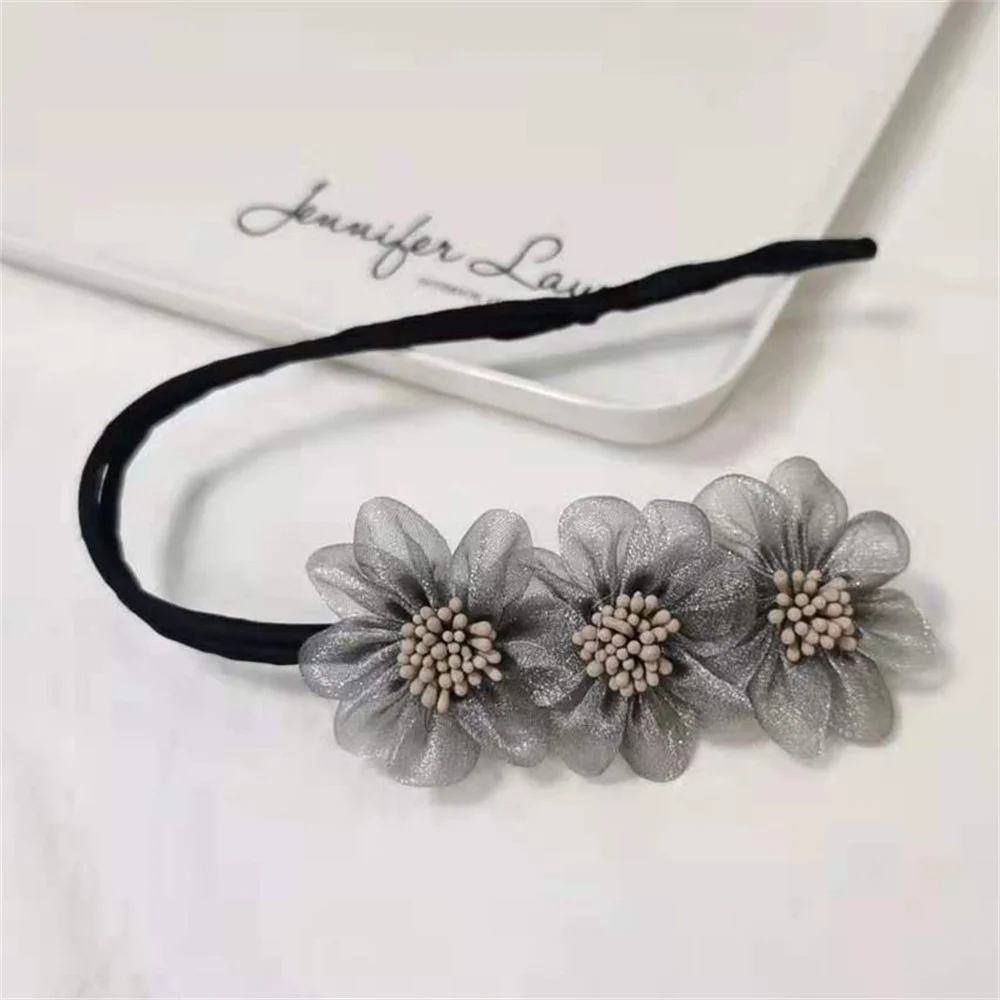 

1pcs Women Elegant Bud Chiffon Flowers Bun Maruko Hairstyles Making Long Tools Sweet Headband Hairbands Fashion Hair Accessories