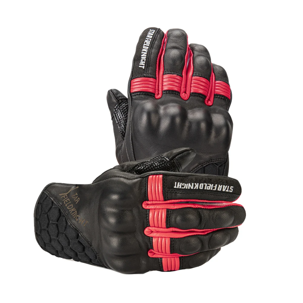 

Men Leather Touch Screen Motorcycle Gloves Full Finger Electric Bike Accessory Motocross