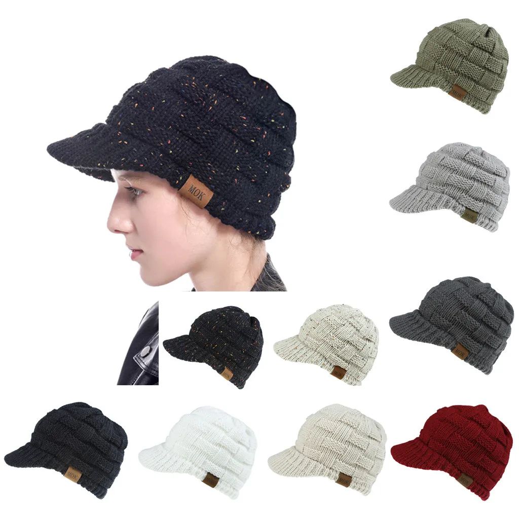Теплая Зимняя Повседневная вязаная Шапка стильная Лыжная для женщин
