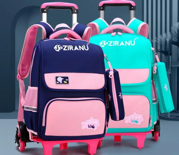 Детский Школьный рюкзак на колесиках ZIRANYU, школьный рюкзак на колесиках для мальчиков, детские школьные рюкзаки на колесиках